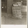 Front of general store in small cotton town. Texas