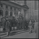 Crowd outside the New York Public Library. New York, NY