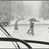 New York City, snowstorm seen from the bus, Third Avenue