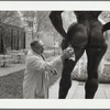 Museum of Modern Art, N.Y.City, Gaston Lachaise statue, retouching after return from Moscow