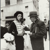 Priest and a mime at Rockefeller Center, N.Y.C.