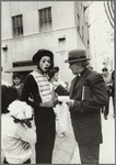 Priest and a mime at Rockefeller Center, N.Y.C.