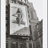 Model in Hanes "Resilience Hoisery" on billboard advertisment in Times Square area