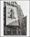 Model in Hanes "Resilience Hoisery" on billboard advertisment in Times Square area