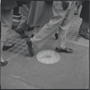 Sidewalk clock, Maiden Lane and Broadway. New York, NY.