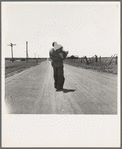 Man going home with relief. Bought provisions. Near Oil City, Oklahoma. Carter County