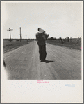 Man going home with relief. Bought provisions. Near Oil City, Oklahoma. Carter County