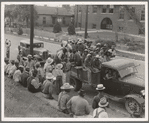 Cotton hoers loading at Memphis, Tennessee for the day's work in Arkansas