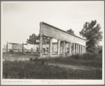 Remains of storefronts in Fullerton, Louisiana, an abandoned lumber town