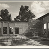 Some of the walls of the bank still stand at Fullerton, Louisiana, abandoned lumber town