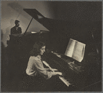 Alan Hovhaness and Maro Ajemian at pianos