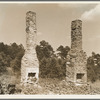 Standing chimneys of an old plantation house. Georgia