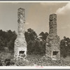 Standing chimneys of an old plantation house. Georgia