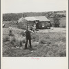 Home on "Scratch Hill," outside Atoka, Oklahoma. "I was offered twenty dollars for that house. I pay six dollars rent a year, and have some chickens and a garden"