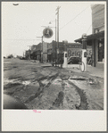 The town of Caddo, Oklahoma. Migrants leave the small towns as well as the farms of the southwest. This region is a source of many emigrants to the Pacific Coast