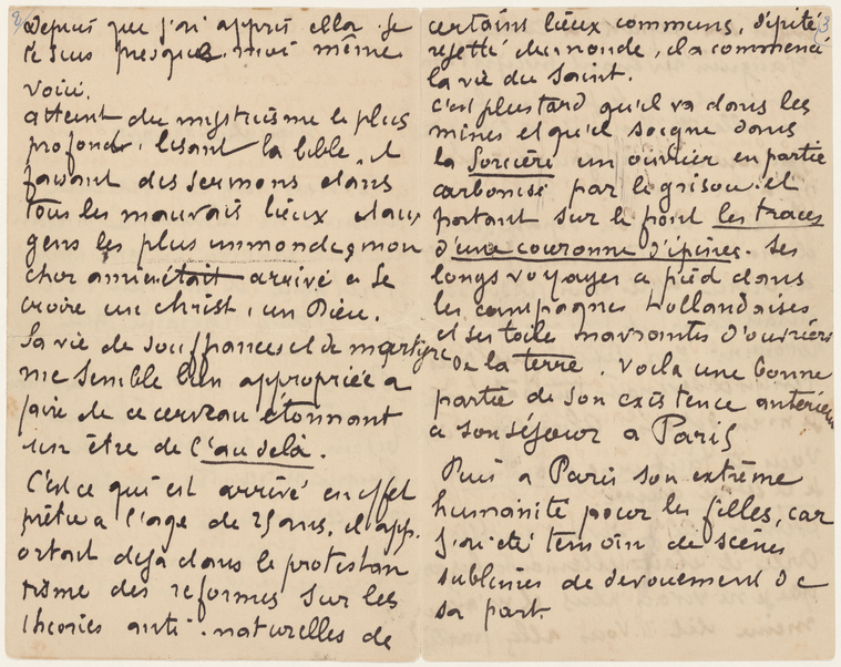 Emile Bernard Letter To Albert Aurier Nypl Digital Collections