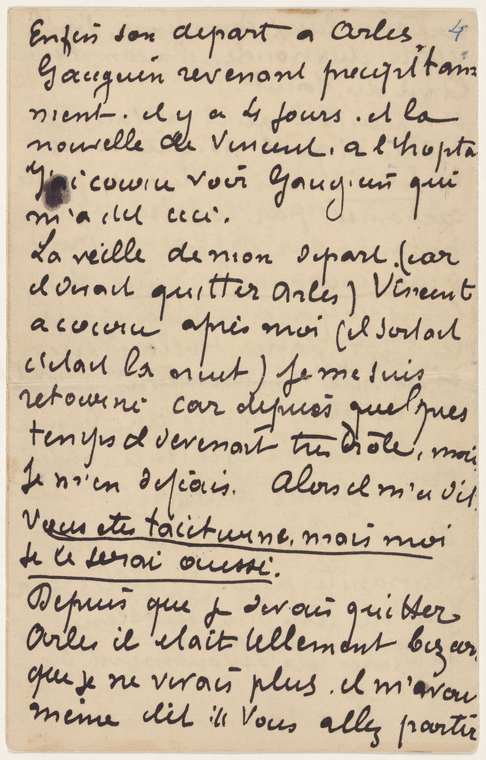 Emile Bernard Letter To Albert Aurier Nypl Digital Collections