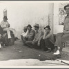 Migrant agricultural workers, idle in town during the potato harvest. Shafter, California