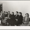 Night meeting in the Farm Security Administration office, Rural Rehabilitation Division, Visalia, Tulare County, California. 144 families have applied for farm purchase loans under the Farm Tenancy Act, passed by Congress in 1937