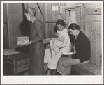 Hymn singing at meeting of Mothers' Club in Arvin migrant camp. California