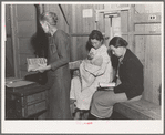 Hymn singing at meeting of Mothers' Club in Arvin migrant camp. California