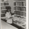 Arvin camp for migrant workers (Farm Security Administration-FSA) California. A small library in camp with Works Progress Administration (WPA) librarian in charge is now available to agricultural workers