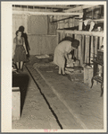 Living conditions of workers in agriculture on whom depend the crops of California. Family of migratory cotton pickers, originally from Oklahoma, living in abandoned cow barn. Note bed in corner. Kern County, California