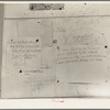 Bulletin board in Shafter migrant camp, California. Many become discouraged, see no hope or future in California and return to their home states