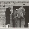 Destitute farm labor families come to Farm Security Administration (FSA) distributing depot to apply for food grant. Kern County, California