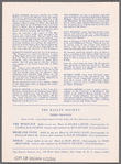 Ballet Society program at the Children's Center Theatre on February 18, 1947