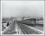 [Queens, N.Y. ] Subway and Manhattan's skyline