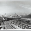 Elevated subway with view from Queens towards Manhattan