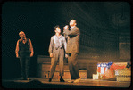 Danny Carroll, Robert Preston [center] and unidentified others in the stage production The Music man