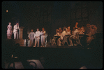 Barbara Cook, David Burns [left], Robert Preston [center] and unidentified others in the stage production The Music Man