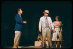 Robert Preston, David Burns and Dusty Worrall in the stage production The Music Man