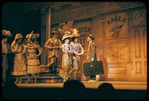 Robert Preston [right] and unidentified others in the stage production The Music Man