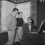 Robert Preston, Barbara Cook and Meredith Willson in rehearsal for the stage production The Music Man