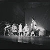 Robert Preston [right] and unidentified others in the stage production The Music Man