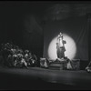 Robert Preston [center] and unidentified others in the stage production The Music Man