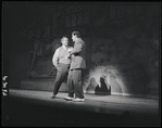 Iggie Wolfington and Robert Preston in the stage production The Music Man