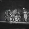 Helen Raymond, Robert Preston [center] and unidentified others in the stage production The Music Man