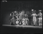 Helen Raymond, Robert Preston [center] and unidentified others in the stage production The Music Man