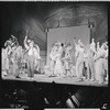 Danny Carroll [left], Robert Preston [center] and unidentified others in the stage production The Music Man