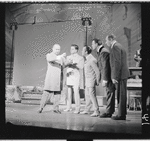 David Burns [left] and unidentified others in the stage production The Music Man