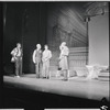 Danny Carroll, David Burns [center] and unidentified others in the stage production The Music Man