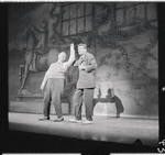 Iggie Wolfington and Robert Preston in the stage production The Music Man