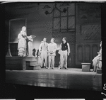 Barbara Cook [left], Robert Preston [right] and unidentified others in the stage production The Music Man