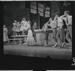 Barbara Cook, Robert Preston [center] and unidentified others in the stage production The Music Man