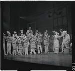 Barbara Cook, Robert Preston [right] and unidentified others in the stage production The Music Man