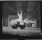 Helen Raymond [center] and unidentified others in the stage production The Music Man